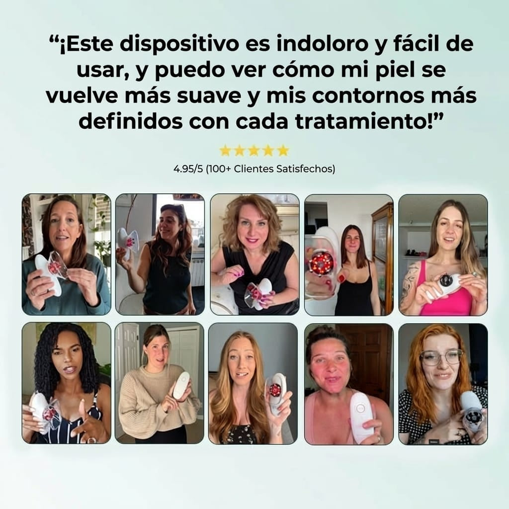 Tonifica y reafirma tu piel en tan solo 15 minutos al día desde casa. Sin dolor y clínicamente probado.